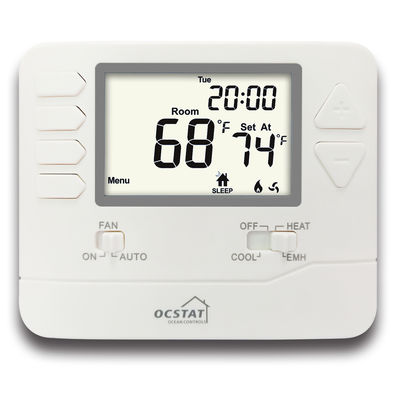 24V Digital Room Heat Pump Thermostat With Large Digital Display Dual Powered