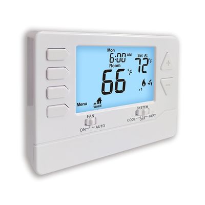 RH Terminal Designations Electronic Room 7 Day HVAC Thermostat with 138mm W*98mm H*29mm D Physical Dimensions