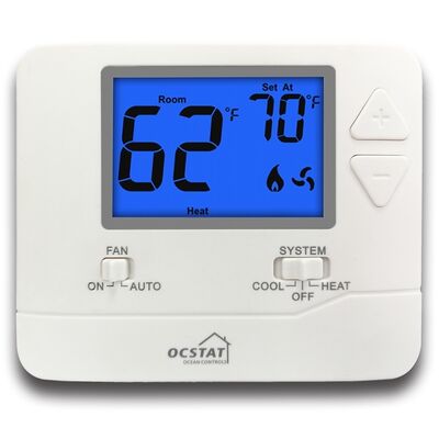 Temperature Control Ranges 41°F To 90°F Non Programmable 1 Heat 1 Cool Thermostat Single Stage 1H 1C for Home Air conditioner