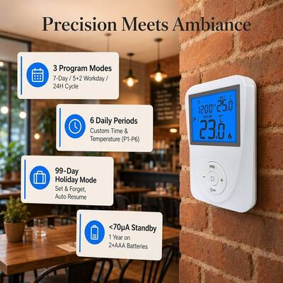 Switchable Current 6 A 2 A Inductive Load Room Heating 7 Day Thermostat Temperature Controller Raised Flooring Panel 130 X 86 X 28 Mm Without Holder Durable Modular Floor System