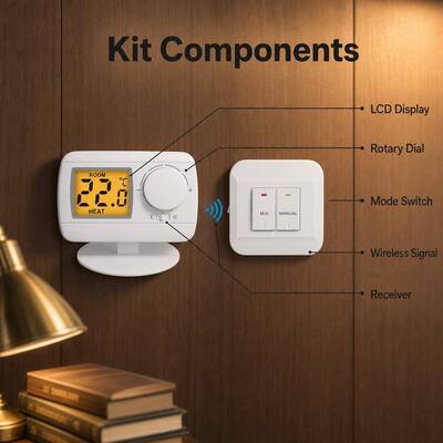 Switchable Voltage 24-230V Control Room Featuring RF Radio Frequency 868MHZ Heating Thermostat Connectivity to Support Scalable and Control Networks