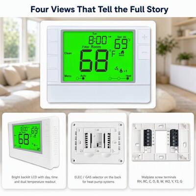 Programmable 7 DAY Coiiwsei Thermostat for Room Air Conditioning Unit
