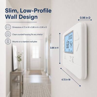 Large LCD Display 7 Day Programmable Heat Pump Thermostat Constructed with Anti Flammable ABS PC Shell for Temperature Controlling