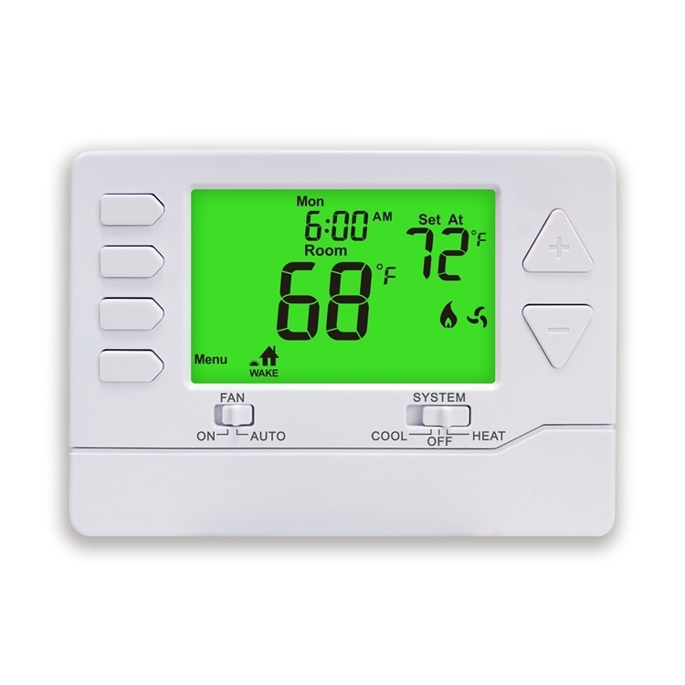 Conventional Wired 7 Day Programmable Temperature Controller for 1H/1C Heat Pump without Auxiliary or Emergency Heat
