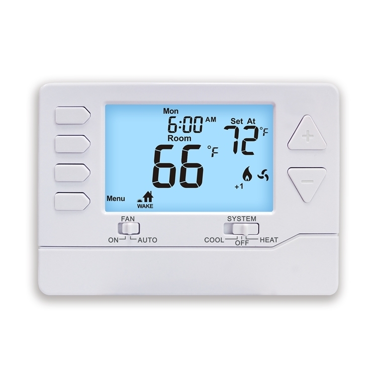 RH Terminal Designations Electronic Room 7 Day HVAC Thermostat with 138mm W*98mm H*29mm D Physical Dimensions