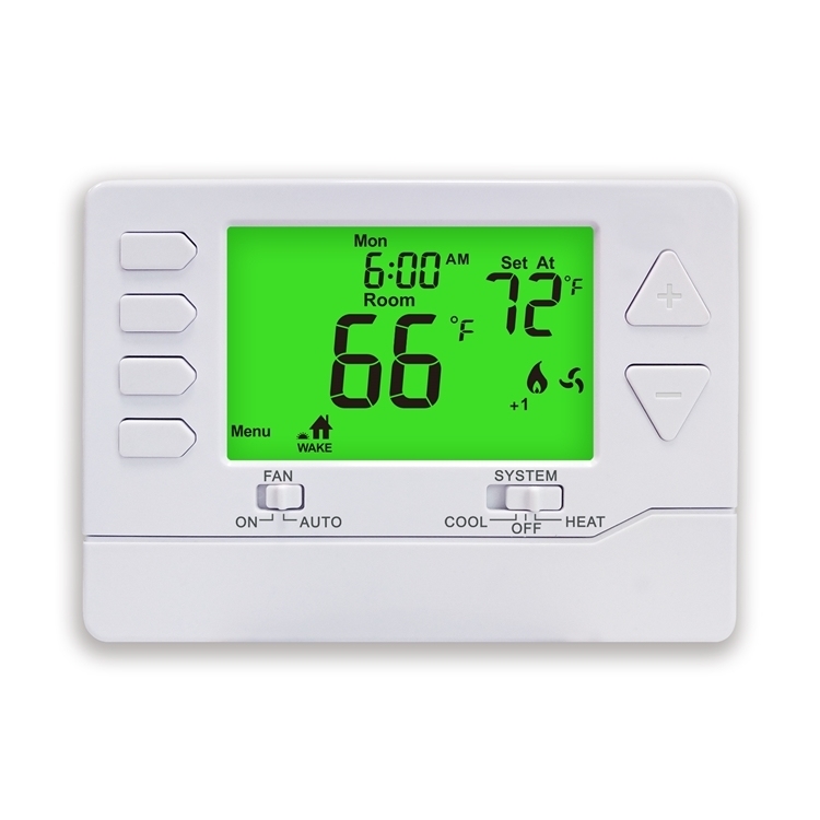 Conventional Electronic Room Air Conditioner Thermostat for 2H/2C Heat Pump Without Auxiliary or Emergency Heat