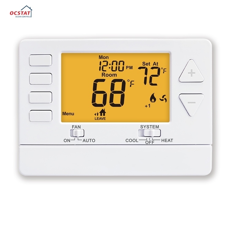 Physical Dimensions 5.43" W X 3.85" H X 1.14" D 7 Day Programmable Thermostat with Anti-Flammable ABS PC Material