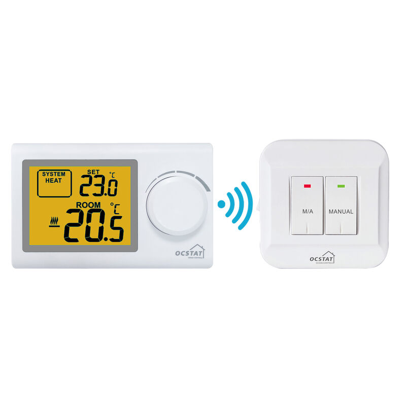 Boilers Wireless Room Thermostat Featuring LCD Display and Transmission Distance Approx 100m Suitable for Heating Systems