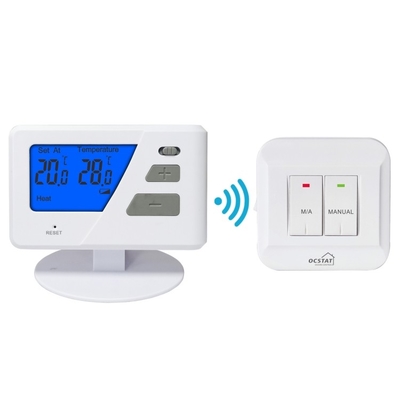 Riseem بی سیم غیر قابل برنامه ریزی صفحه نمایش LCD دیجیتال برق گرمایش و خنک سازی اتاق ترموستات
