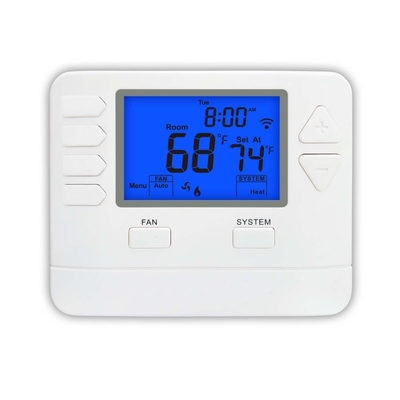 Riseem WiFi کار با الکسا ABS 24V LCD HVAC دیجیتال 7 روز کنترل برنامه ریزی WiFi خانه ترموستات برای سیستم HVAC