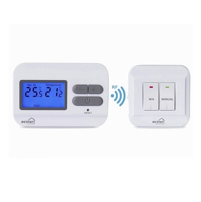 صفحه نمایش LCD Riseem کنترل درجه حرارت غیر قابل برنامه ریزی آب دیگ بخار اتاق گرمایش ترموستات