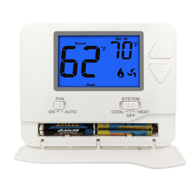 ترموستات خانگی HVAC 24 ولت تک مرحله ای با نور پس زمینه LCD غیر قابل برنامه ریزی