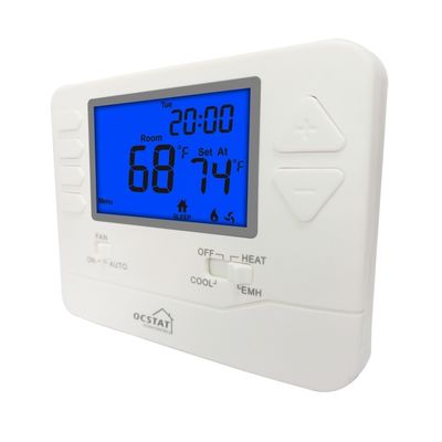 ترموستات خانگی قابل تنظیم و برنامه ریزی Heagstat 24V 2 Heat 1 Cool برای پمپ حرارتی