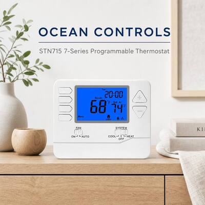 ترموستات تهویه مطبوع قابل برنامه ریزی 7 روزه 24 ولت 2H 2C با ابعاد فیزیکی فشرده 4.72 اینچ عرض × 3.85 اینچ ارتفاع × 1.06 اینچ عمق برای کنترل تهویه مطبوع