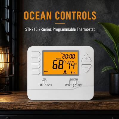 24V Digital LCD 2 Heat 2 Cool Adjustable Air Conditioner Home Thermostat for Temperature Control