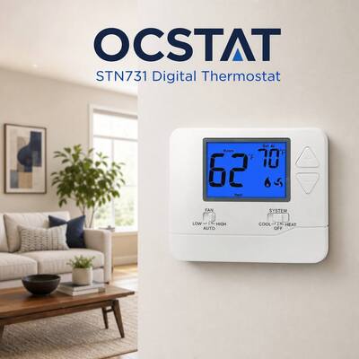 ترموستات کنترل کننده دما قابل برنامه ریزی غیر قابل برنامه ریزی LCD 1 گرم 1 خنک کننده PTAC 24 ولت با باتری سیستم تهویه مطبوع