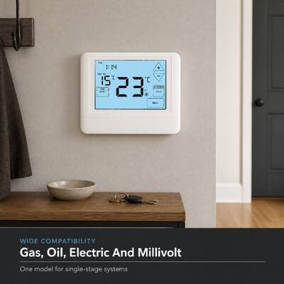 STN855 LCD Display Touch Screen Digital Wired Heating and Cooling Air Conditioning Thermostats Temperature Controller for Heat Pump