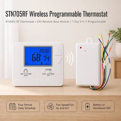 ترموستات هتل قابل برنامه ریزی بی سیم 24 ولت PTAC RF 1H 1C RF 915 مگاهرتز برای کنترل دما