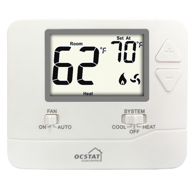 Riseem 24V غیر قابل برنامه ریزی ترموستات LCD کنترلگر دمای دیجیتال 1 گرما 1 خنک