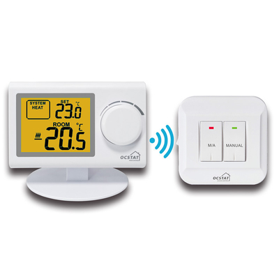 Riseem ساده دیگ الکتریکی اتاق بی سیم ترموستات سبز نور پس زمینه برای سیستم HVAC