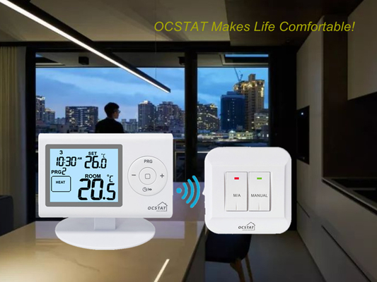ريزم رنگ سفيد OEM / ODM ترموستات اتاق RF قابل برنامه ریزی دیجیتال برای سیستم های HVAC