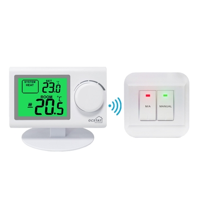 ترموستات اتاق دیجیتال بی سیم رنگی با صفحه نمایش LCD با سنسور NTC