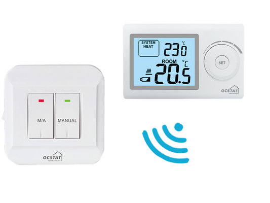 ريزم ABS 230V هوشمند دیجیتال RF ترموستات اتاق غیر قابل برنامه ریزی برای گرمایش کف یک سال گارانتی