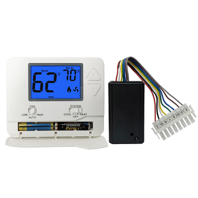 دیوار ترموستات جهانی 24V HVAC - نصب شده برای رنگ سفید اتاق خواب