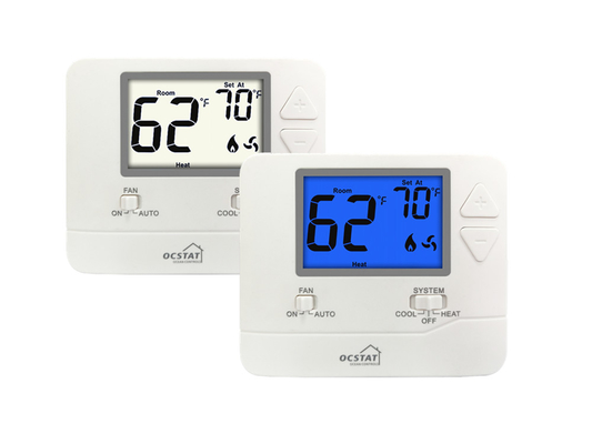 Riseem خانه سیم کشی 24v دیجیتال DC HVAC ترموستات غیر قابل برنامه ریزی برای تهویه مطبوع