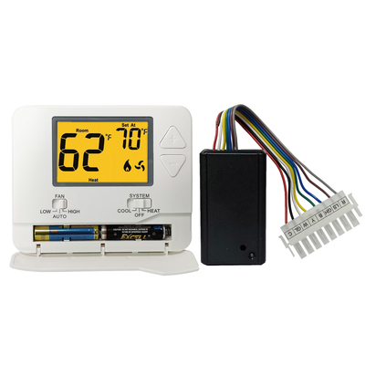 ترموستات HVAC سفید ABS 24VAC / باتری