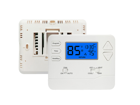 FCC 2 گرما / 1 خنک ABS قابل برنامه ریزی پمپ گرما اتاق دیجیتال افزایش ترموستات HVAC
