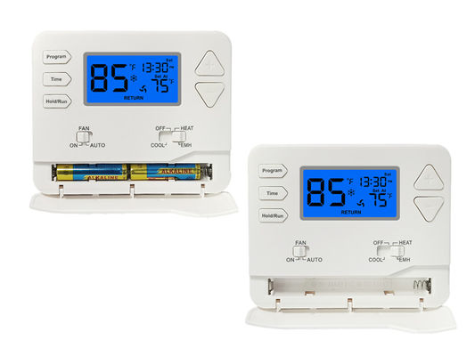 ترموستات پمپ حرارتی با صفحه نمایش LCD دیجیتال بزرگ، سیستم های الکتریکی یا گازی چند مرحله ای غیر قابل برنامه ریزی