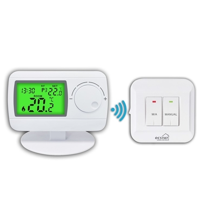 Riseem 50 هرتز دیجیتال RF گاز بی سیم دیگلر خانه ترموستات 0.5 درجه برای سیستم HVAC